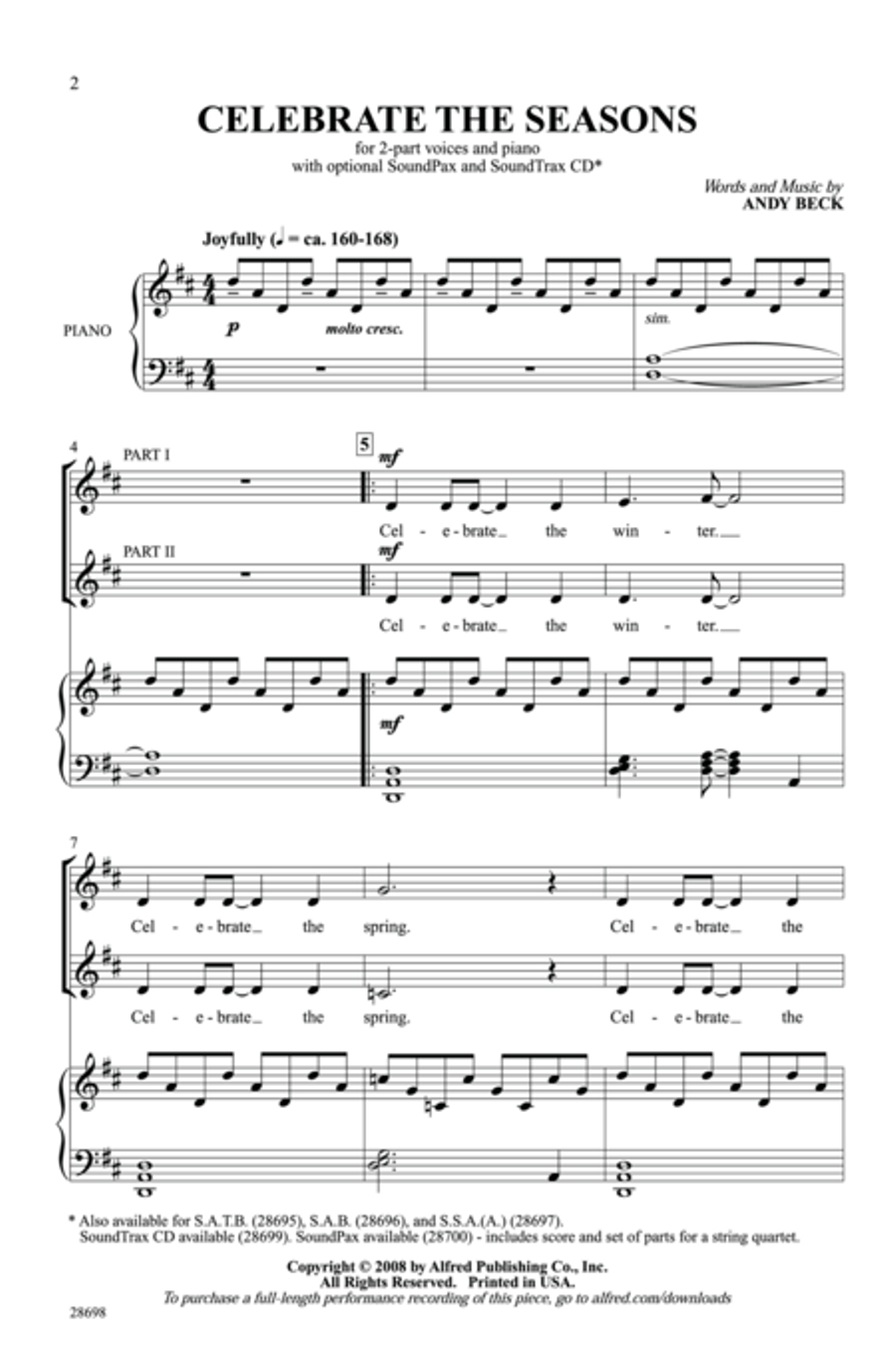 Celebrate the Seasons Celebrate the Seasons 2-Part scores gallery preview page 2