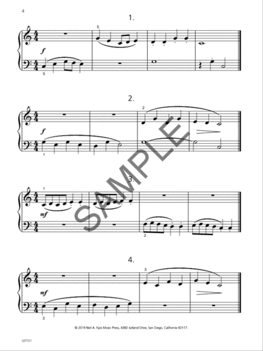 Piano Music For Sight Reading & Short Study Level 1 Piano Method scores gallery preview page 2
