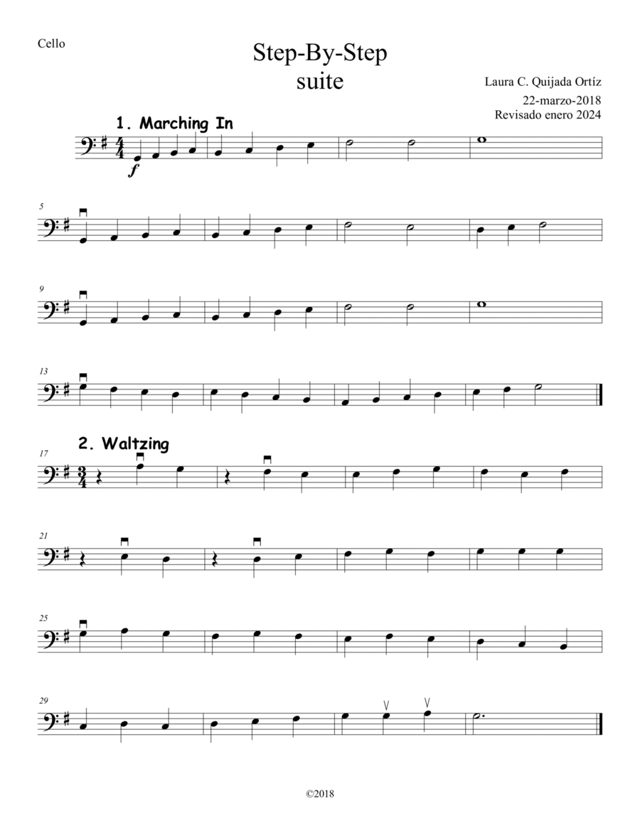 Step-by-Step. Suite for beginning string orchestra. SCORE & PARTS. String Orchestra scores gallery preview page 1