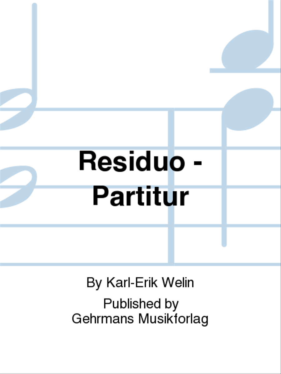 Residuo - Partitur Residuo - Partitur String Quartet scores gallery preview page 1