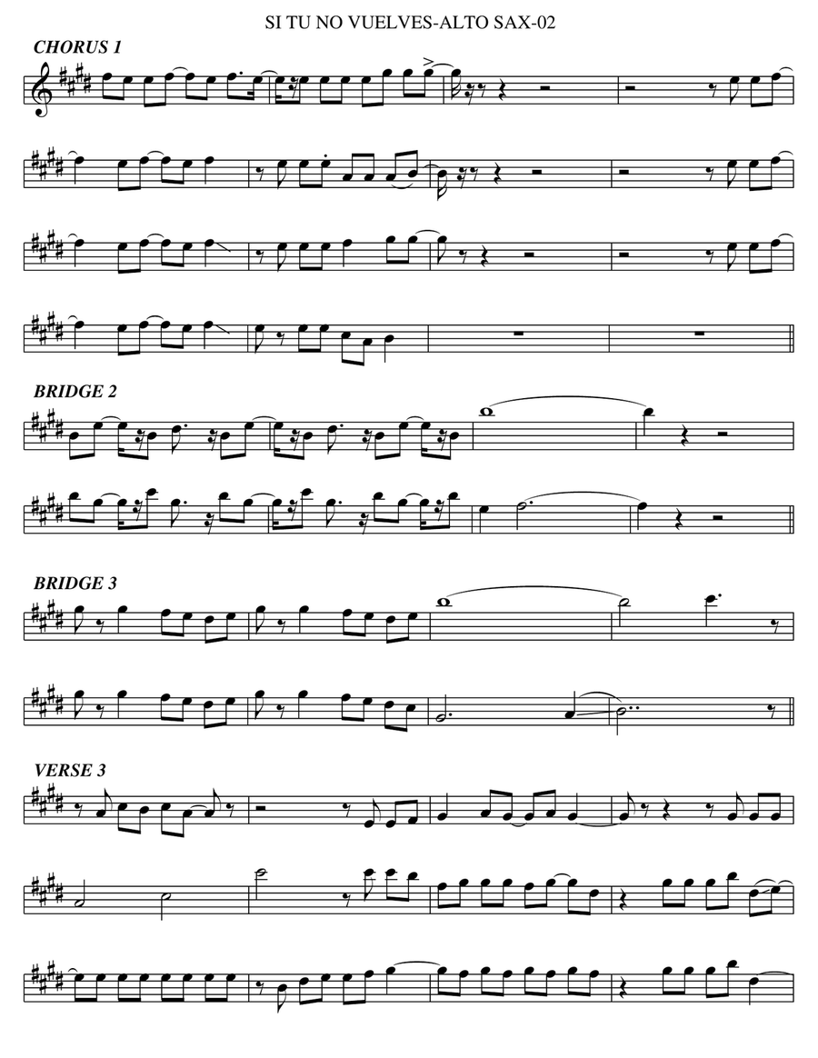 Si Tu No Vuelves Si Tu No Vuelves Alto Saxophone scores gallery preview page 2
