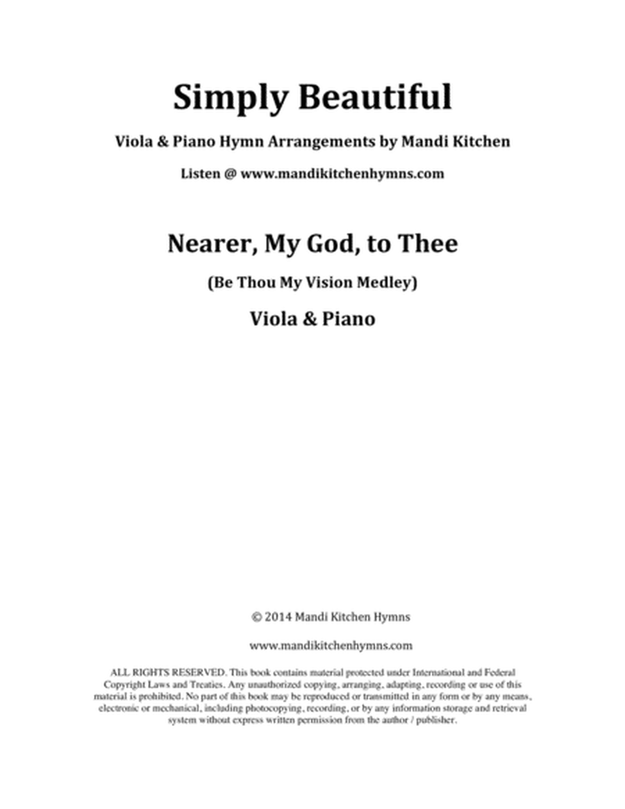 Nearer, My God, to Thee (Be Thou My Vision Medley) Viola & Piano Duet image number null