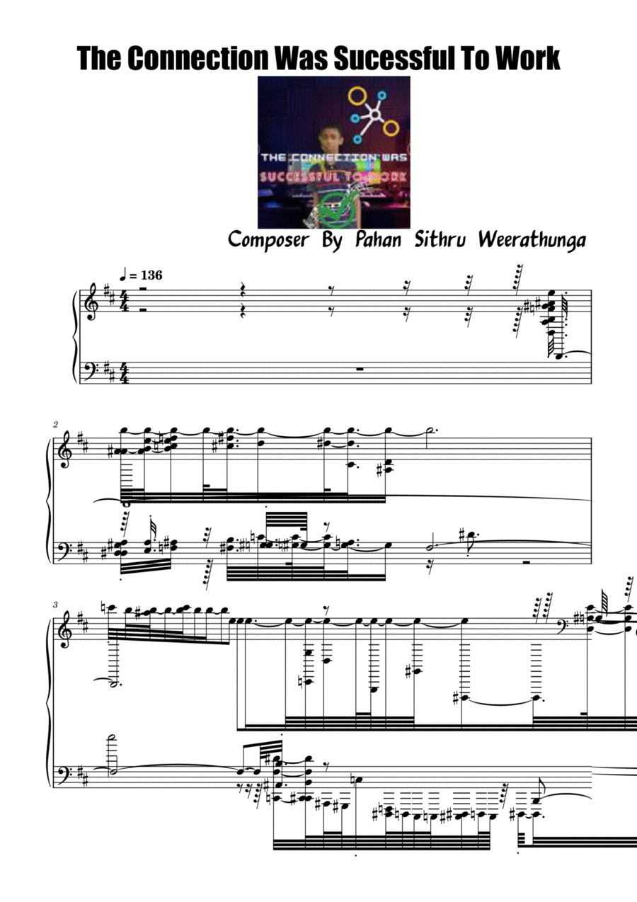 The Connection Was Sucessful To Work Easy Piano scores gallery preview page 1