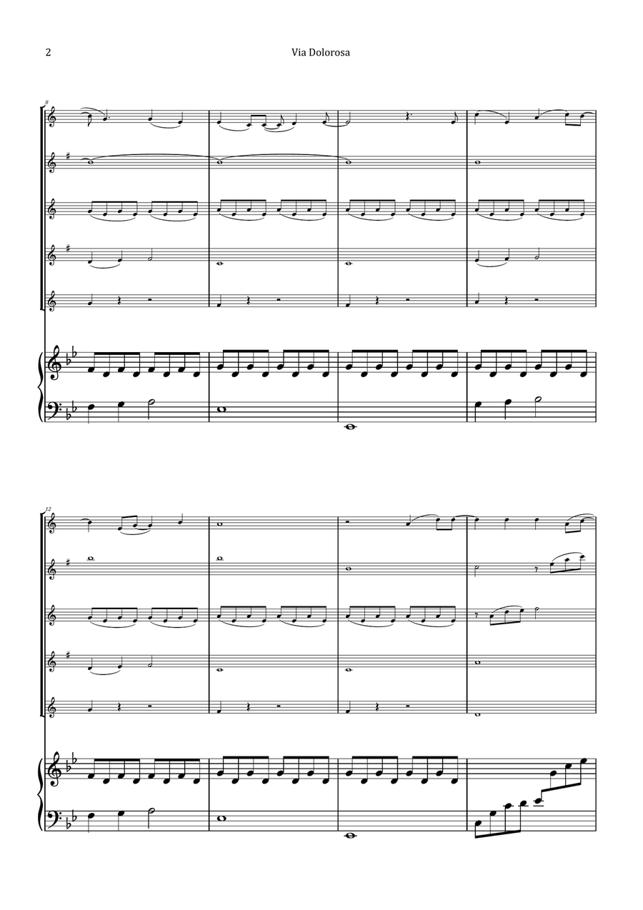 Via Dolorosa Saxophone Quintet scores gallery preview page 2