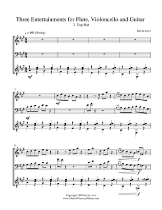 Three Entertainments for Flute, Cello and Guitar - Top Hat - Score and Parts