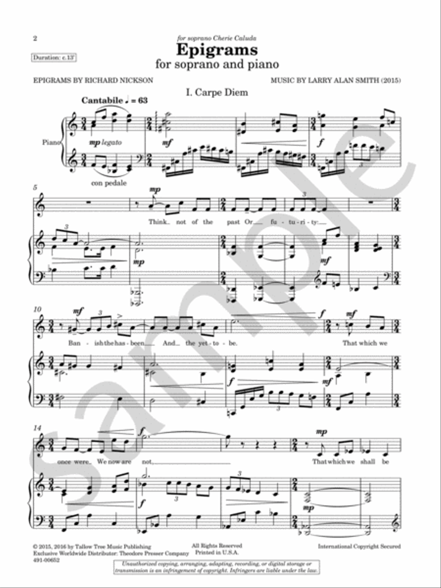 Epigrams Epigrams Chamber Music scores gallery preview page 3