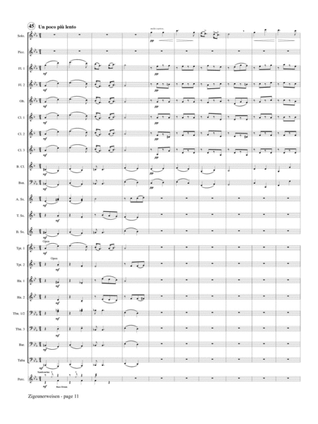 Zigeunerweisen for Solo Flute and Concert Band (Full Score ONLY)