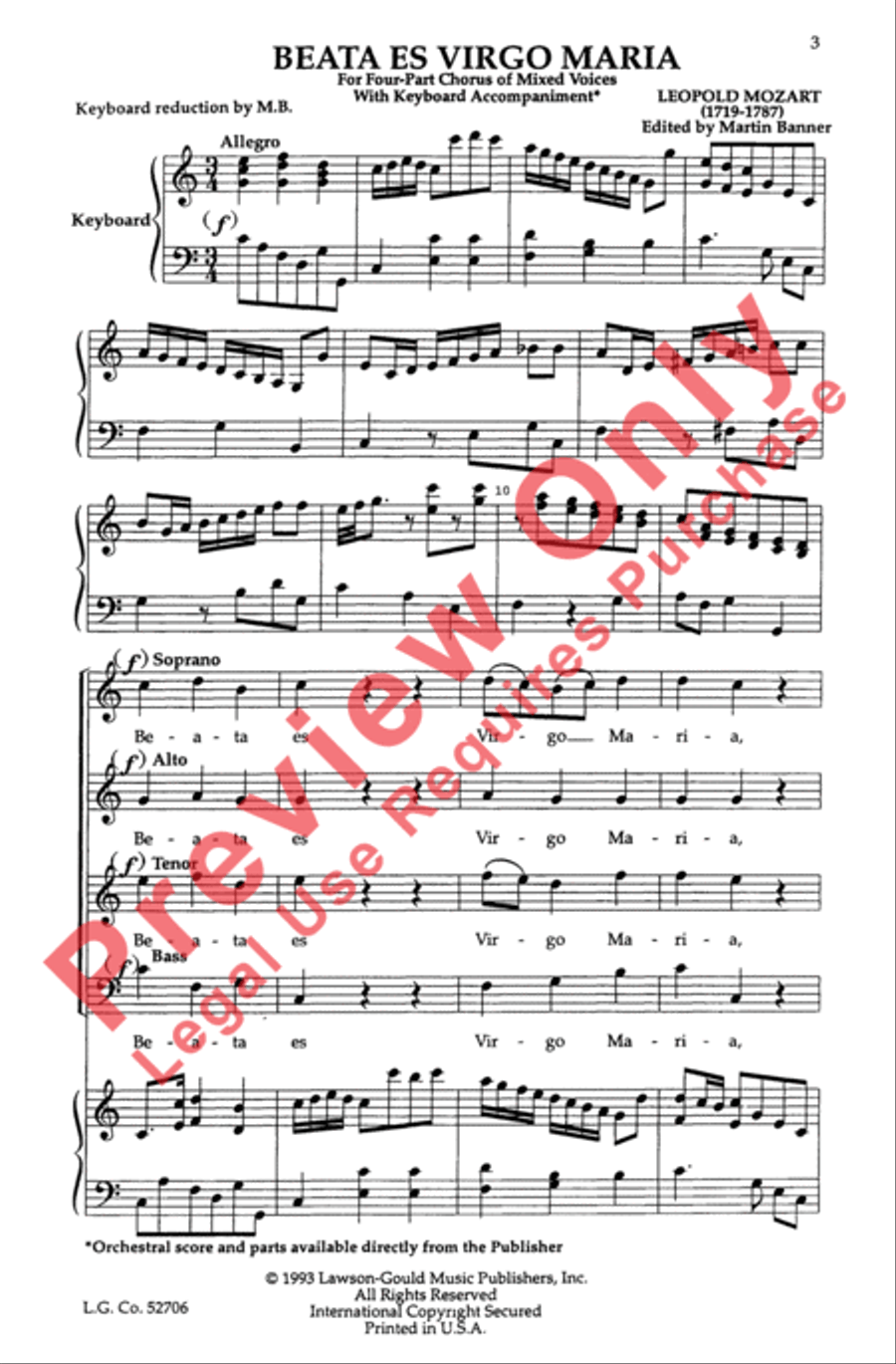 Beata Es Virgo Maria 4-Part scores gallery preview page 3