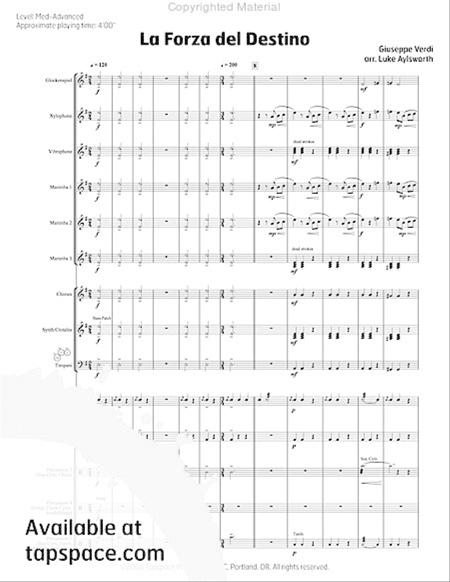 La Forza del Destino Percussion Ensemble scores gallery preview page 4