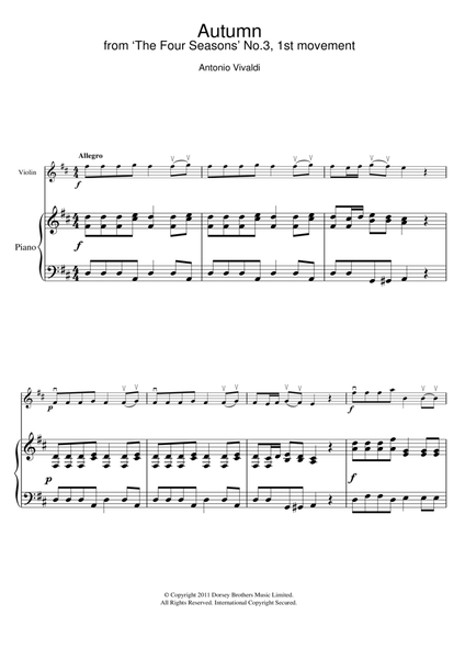 Autumn (from The Four Seasons), 1st Movement