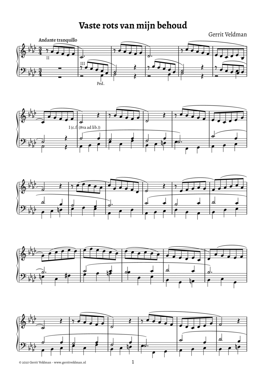Vaste rots van mijn behoud/Rock of Ages, Cleft for Me Organ Solo scores gallery preview page 1