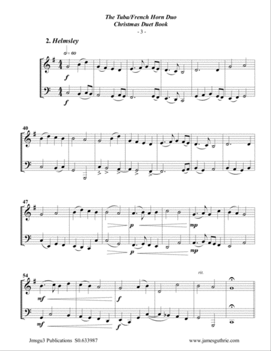 The Tuba & French Horn Christmas Duet Book Brass Duet scores gallery preview page 4