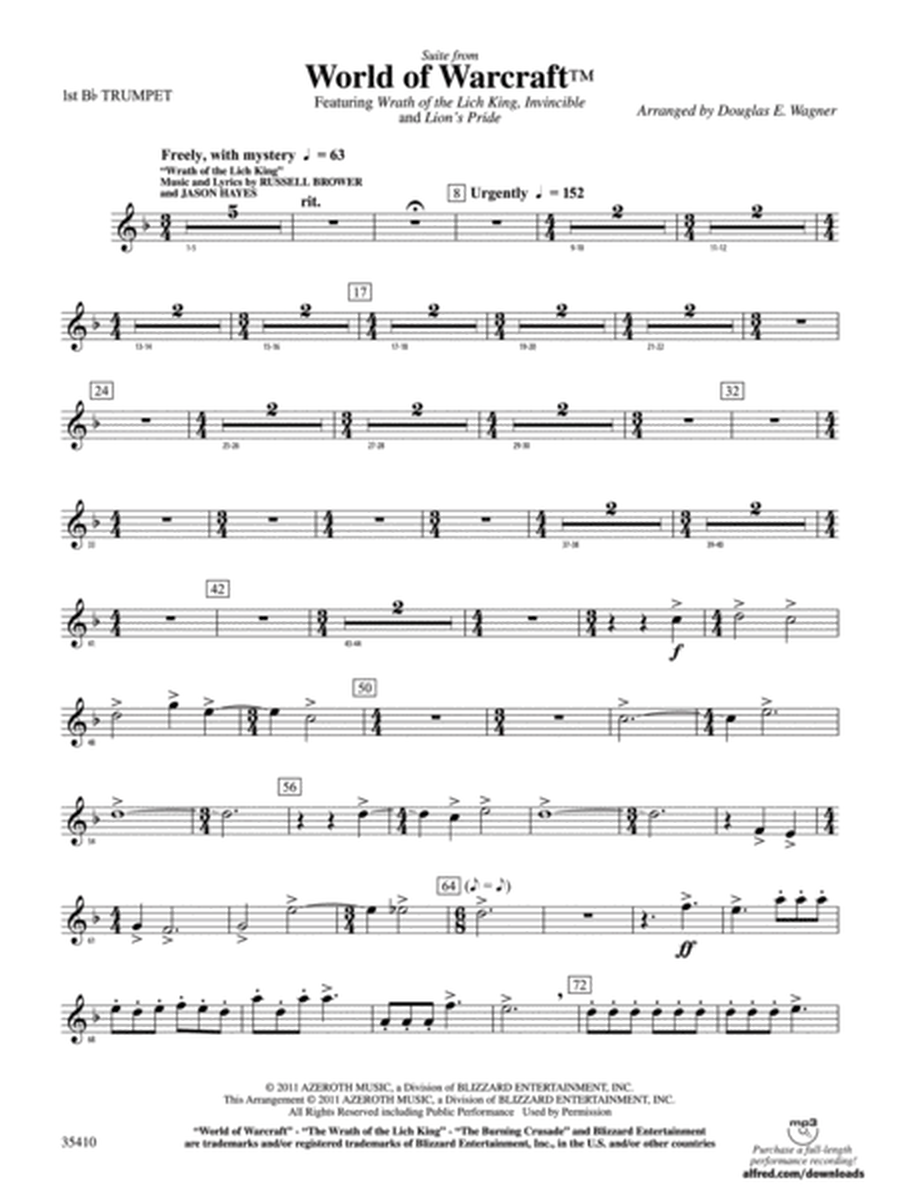 World of Warcraft, Suite from: 1st B-flat Trumpet