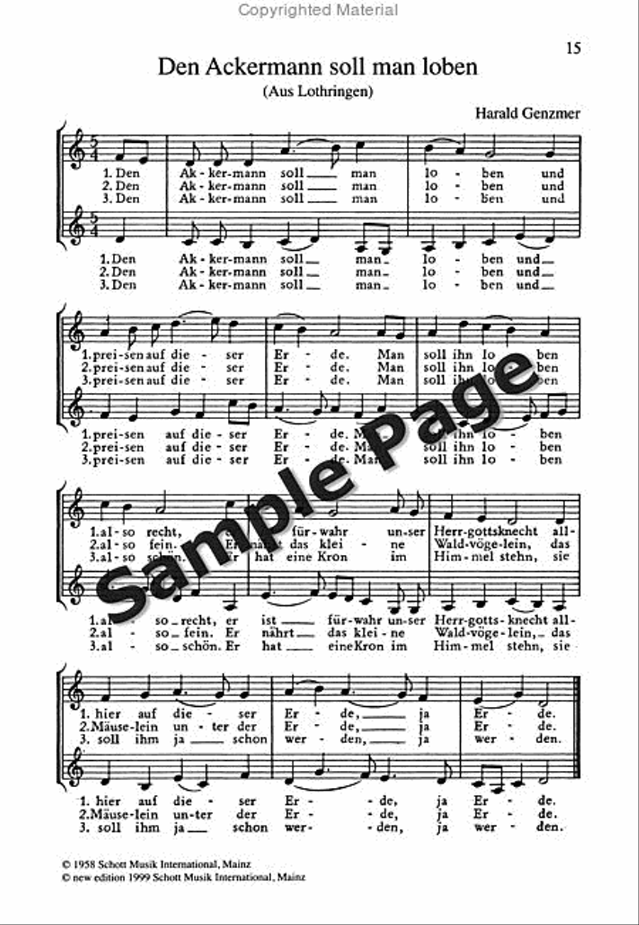 Genzmer H Alte Volkslieder I Neuen S tze Women's Choir scores gallery preview page 16