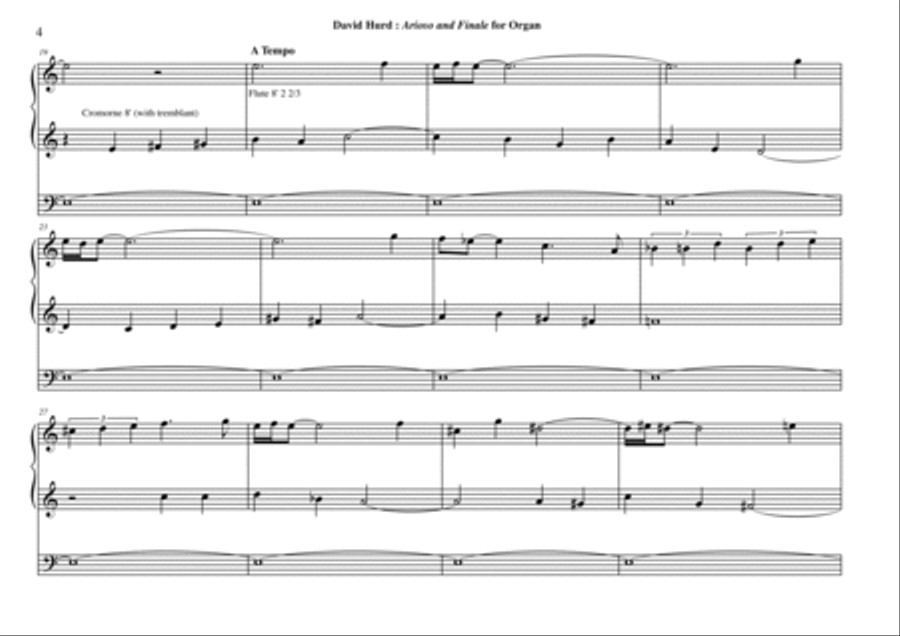 David Hurd: Arioso and Finale for organ Organ Solo scores gallery preview page 4