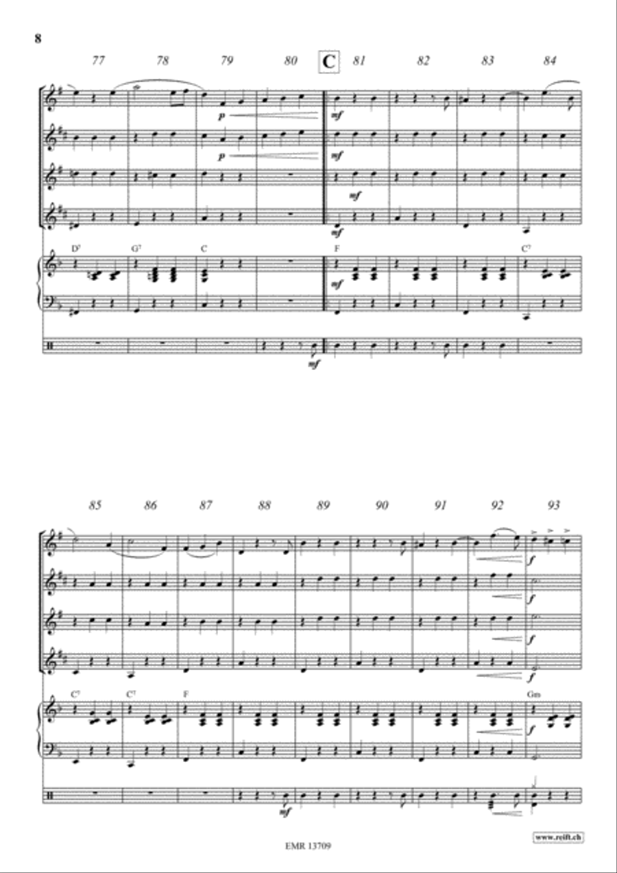 Rosen Aus Dem Suden Saxophone Quartet scores gallery preview page 8