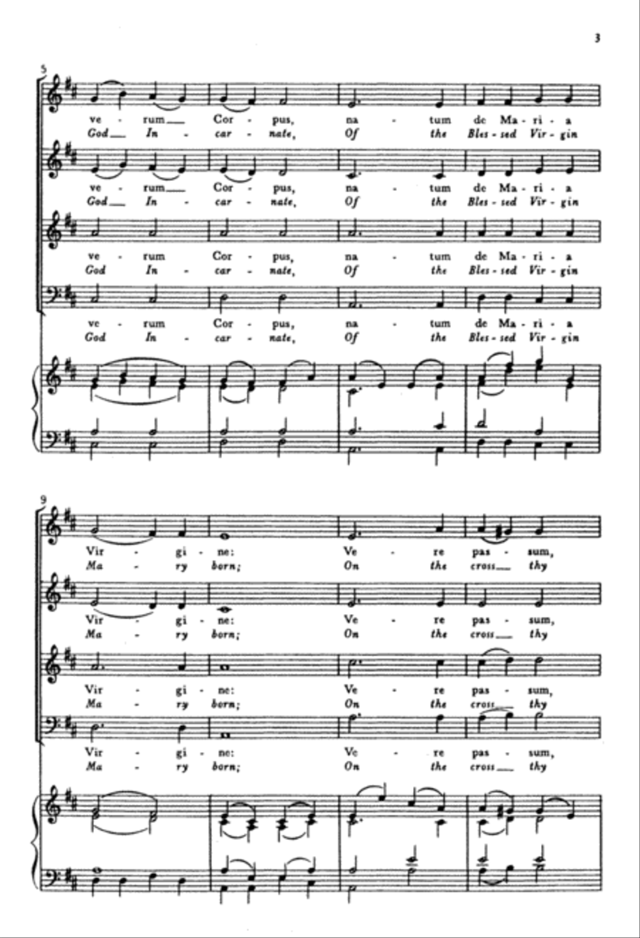 Ave verum Corpus, K. 618 (Jesu, Word of God Incarnate) 4-Part scores gallery preview page 3