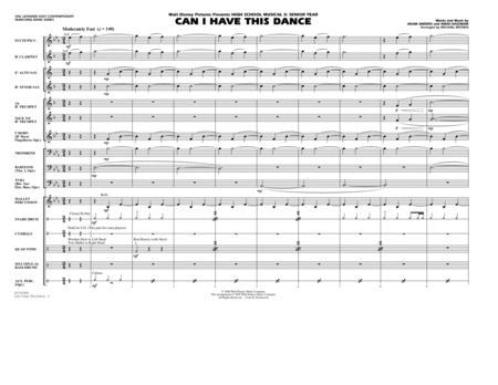 Can I Have This Dance (from "High School Musical 3") - Full Score