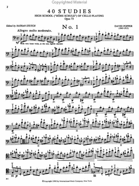 40 Studies (High School of Cello Playing), Op. 73