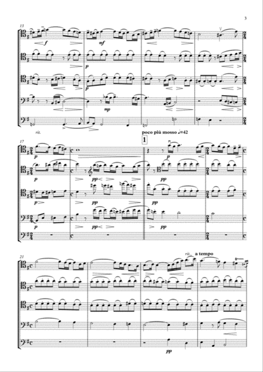 Vocalise - Rachmaninoff Op.34 No.14 Small Ensemble scores gallery preview page 3