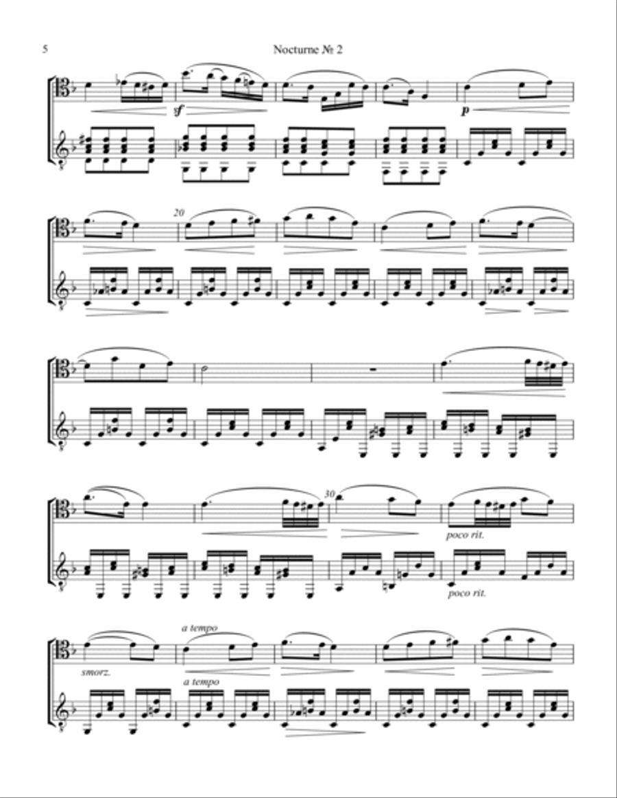 Nocturnes 1, 2 & 3 for cello and guitar String Duet scores gallery preview page 6
