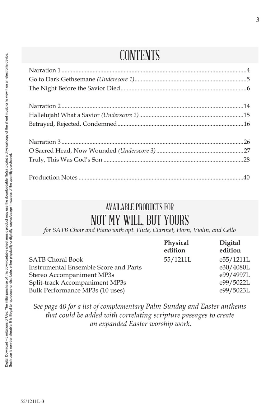 Not My Will, But Yours Choir scores gallery preview page 3