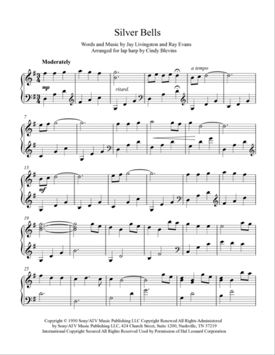 Silver Bells Lap Harp scores gallery preview page 2