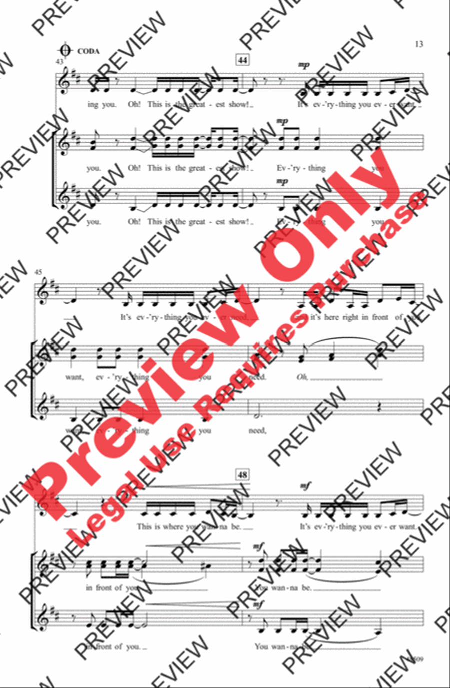 The Greatest Show A Cappella scores gallery preview page 13