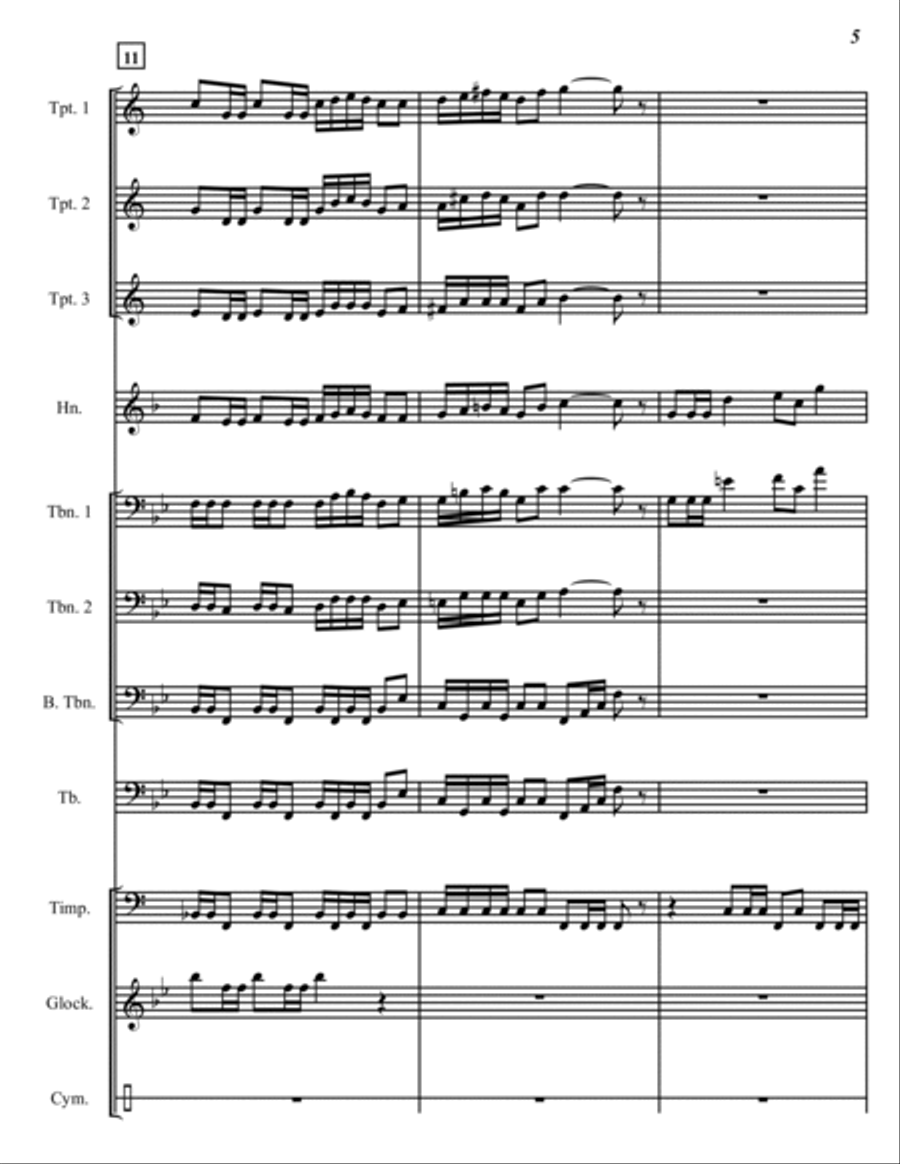 Fanfare for Brass and Percussion Horn scores gallery preview page 6