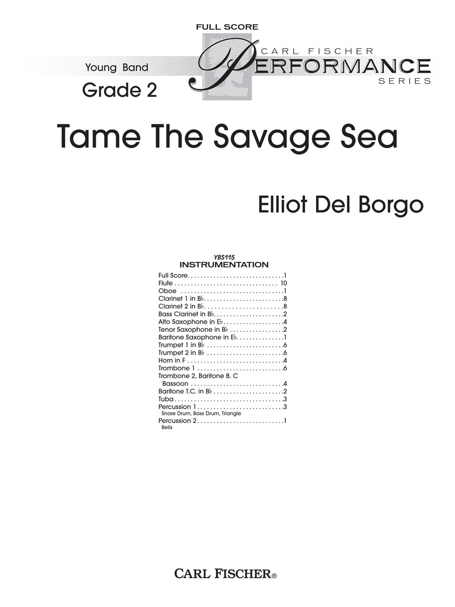 Tame the Savage Sea Concert Band scores gallery preview page 1