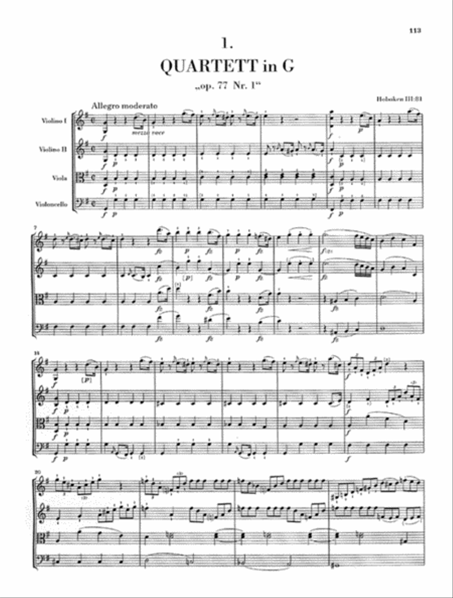 String Quartets Op. 76, 77, 103 String Quartet scores gallery preview page 3