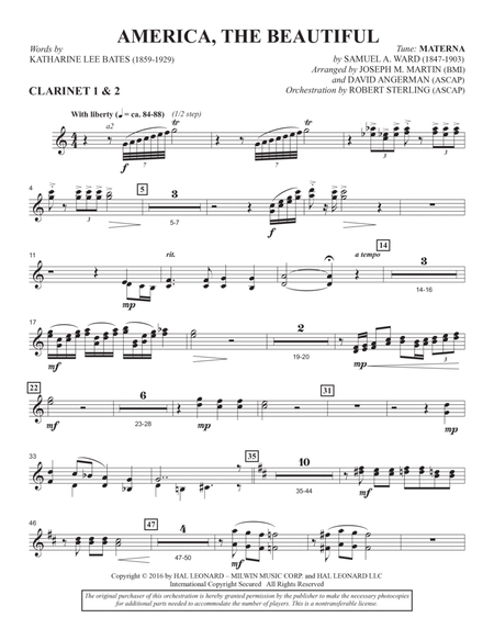 America, the Beautiful - Bb Clarinet 1 & 2