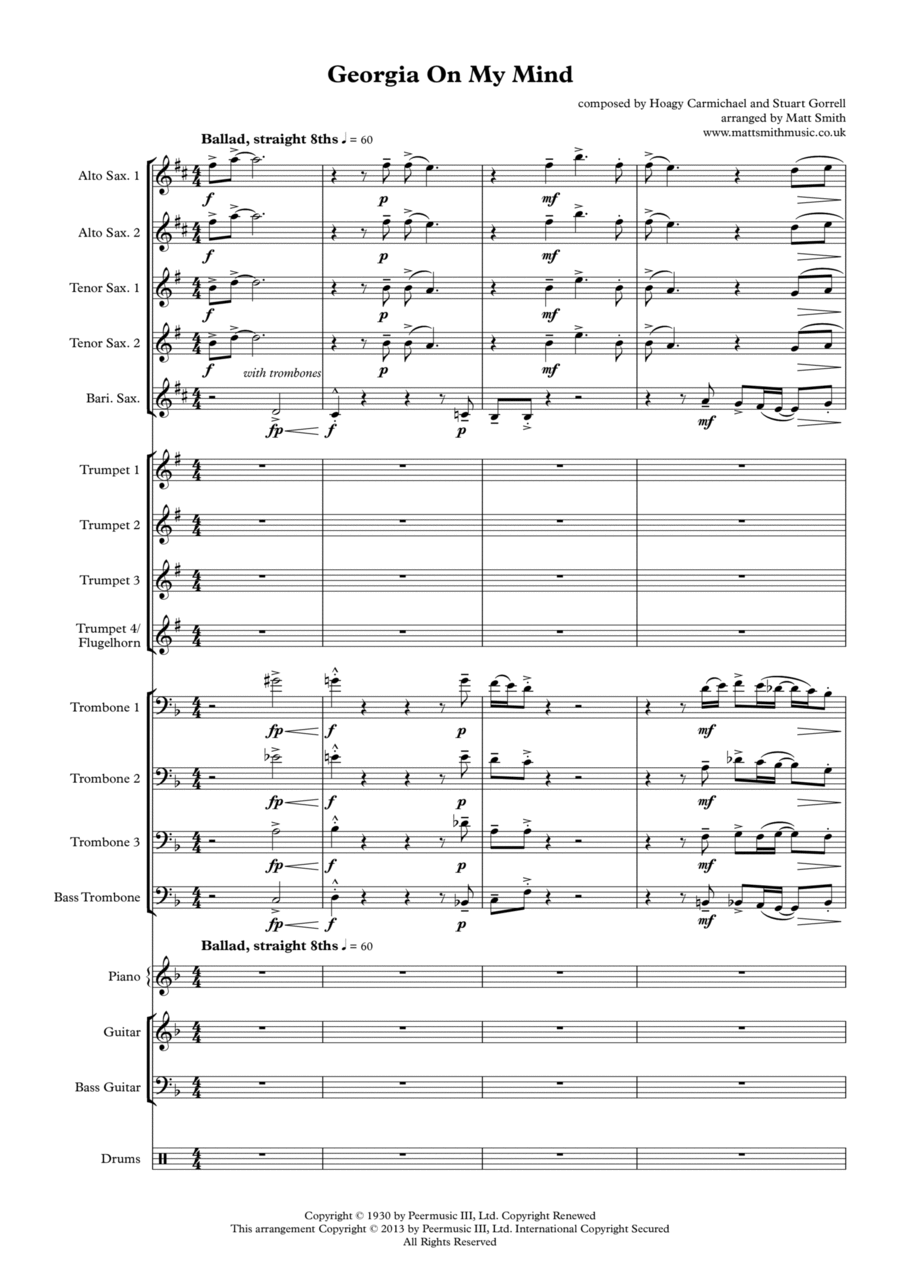 Georgia On My Mind Jazz Ensemble scores gallery preview page 1