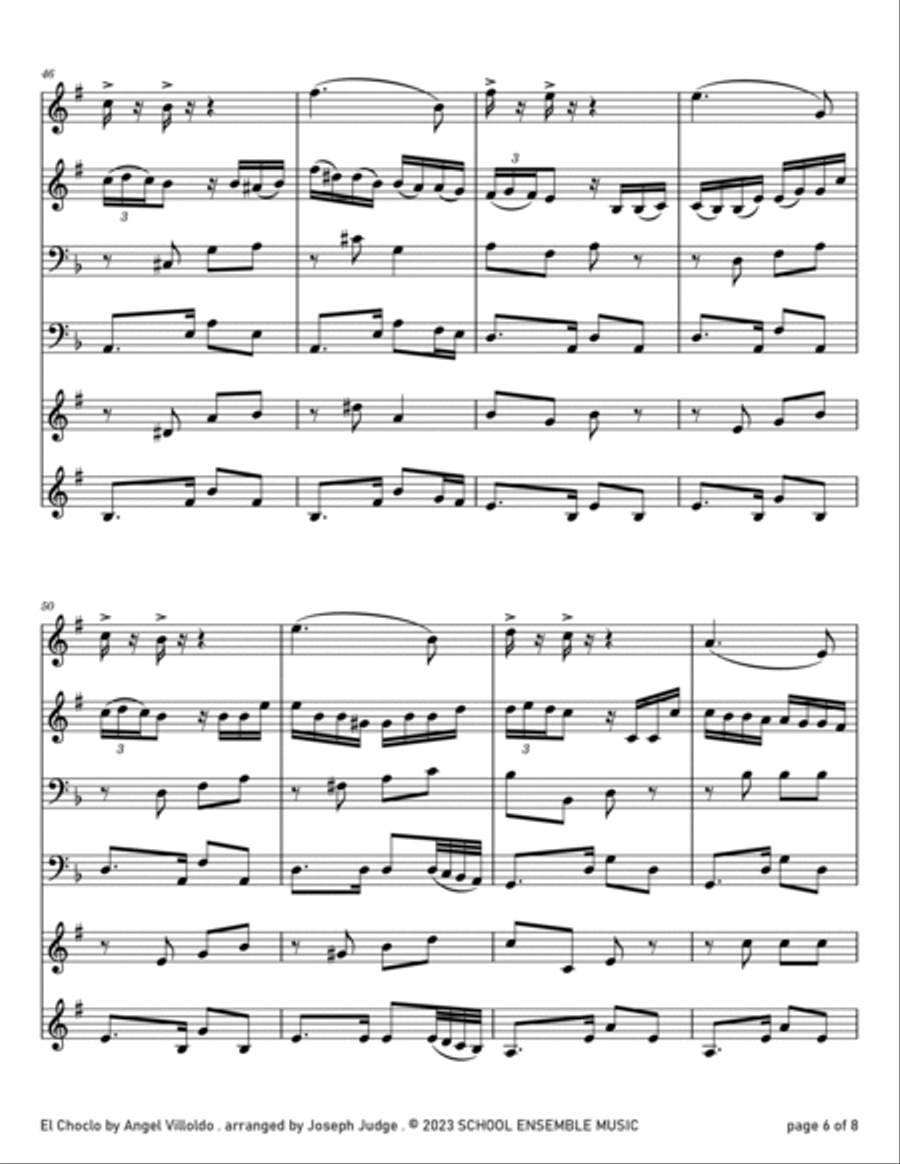 El Choclo by Villoldo for Brass Quartet in Schools Brass Quartet scores gallery preview page 6