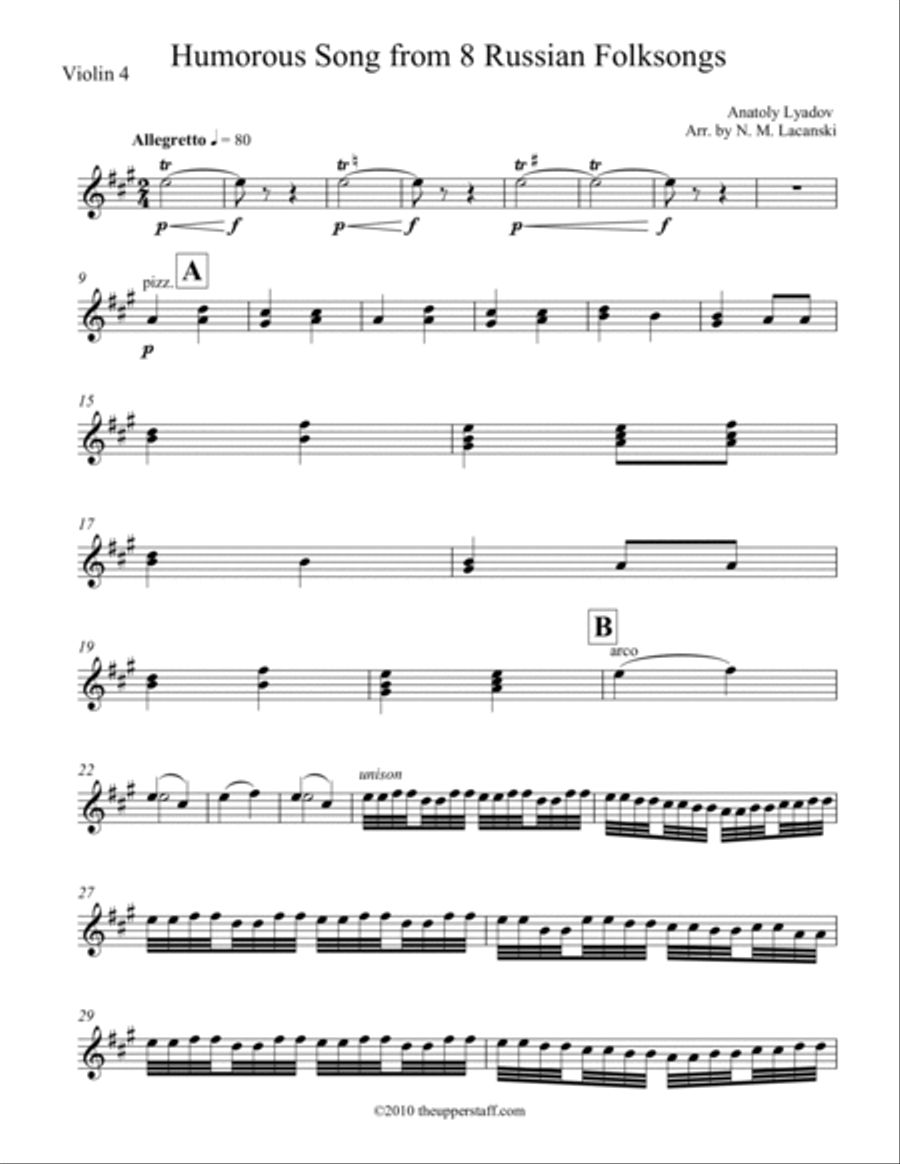 8 Russian Folksongs Humorous Song String Orchestra scores gallery preview page 5