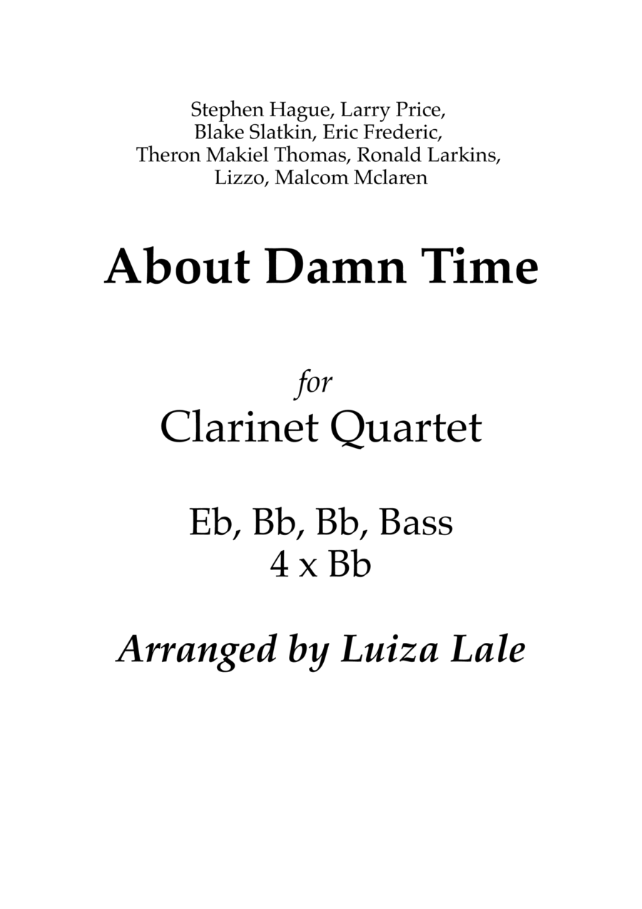 About Damn Time About Damn Time Clarinet Quartet scores gallery preview page 1