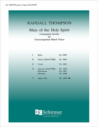 Mass of the Holy Spirit: 7. Agnus Dei