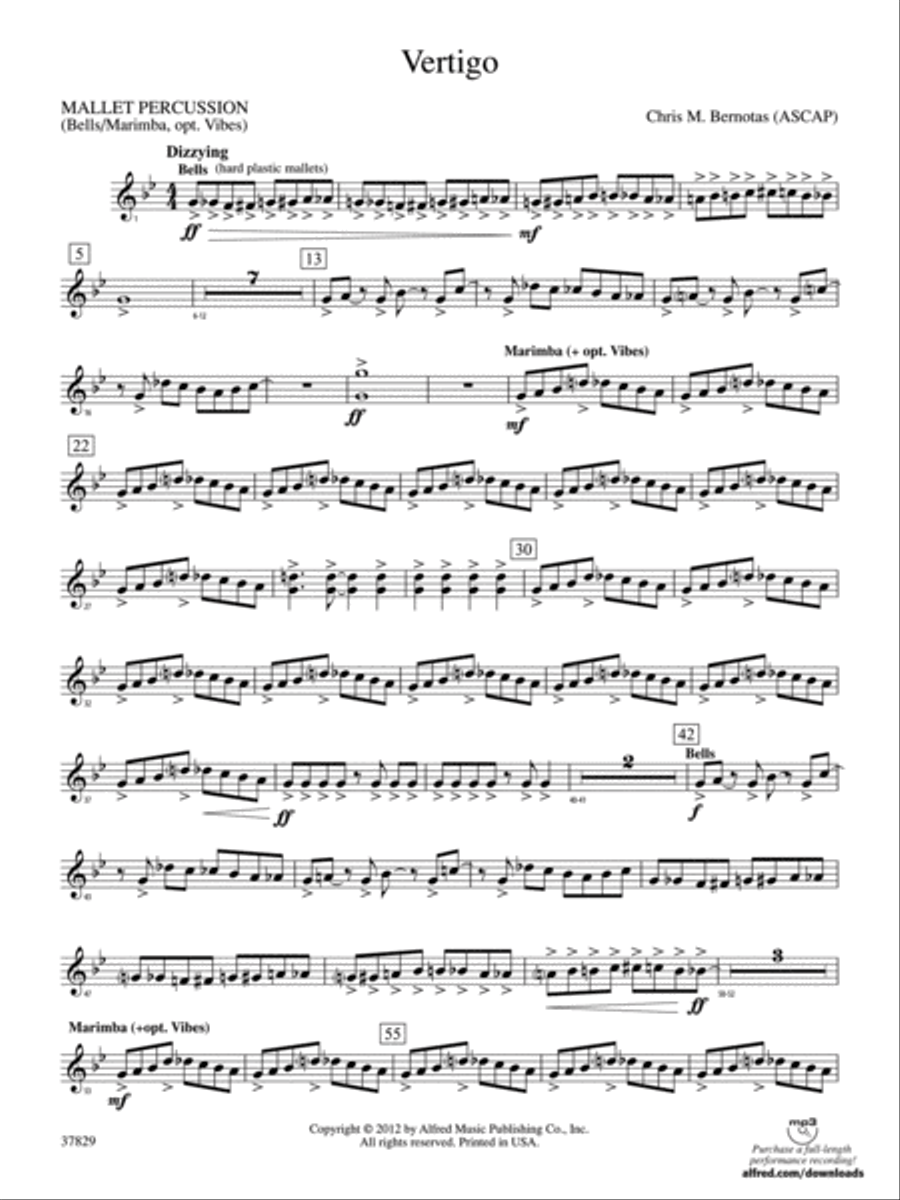 Vertigo: Mallets Vertigo: Mallets Concert Band scores gallery preview page 1