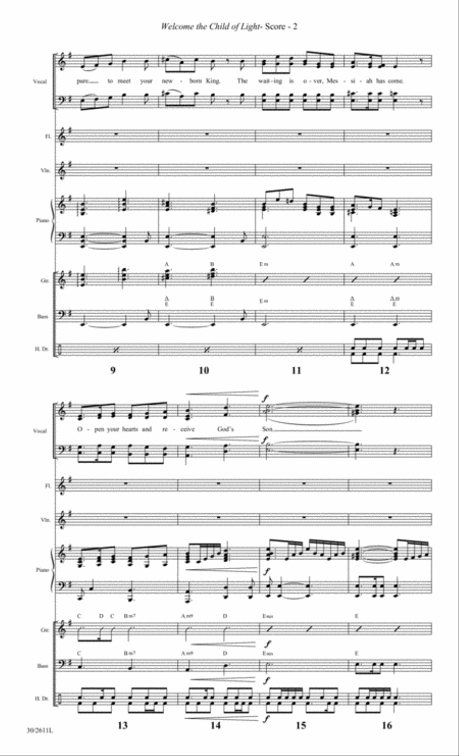 Welcome the Child of Light - Instrumental Ensemble Score and Parts Flute scores gallery preview page 4