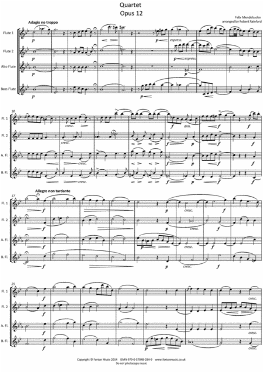 Quartet Op 12 Flute Quartet scores gallery preview page 2