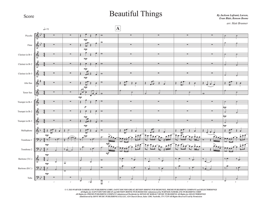 Beautiful Things Beautiful Things Marching Band scores gallery preview page 1