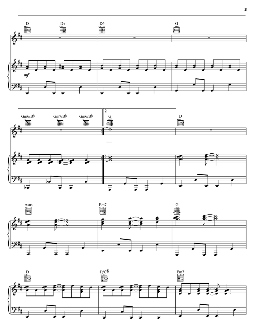 Love Will Make You Beautiful Piano, Vocal, Guitar scores gallery preview page 3