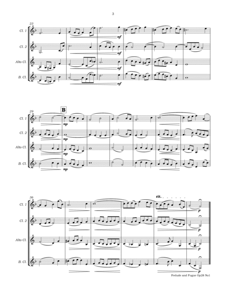 Prelude and Fugue Op28 No1 for Clarinet Trio (2Bb, B) image number null