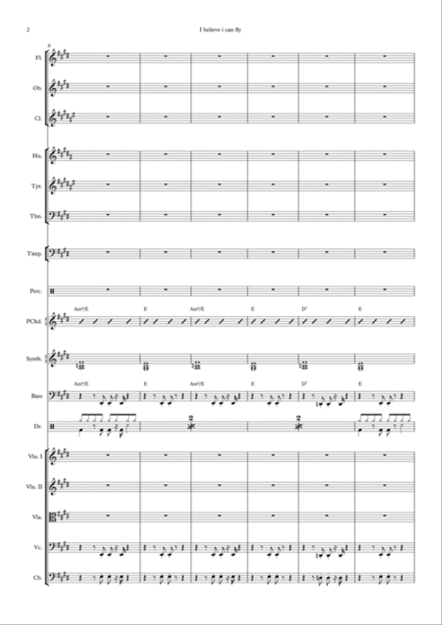 I Believe I Can Fly Large Ensemble scores gallery preview page 2