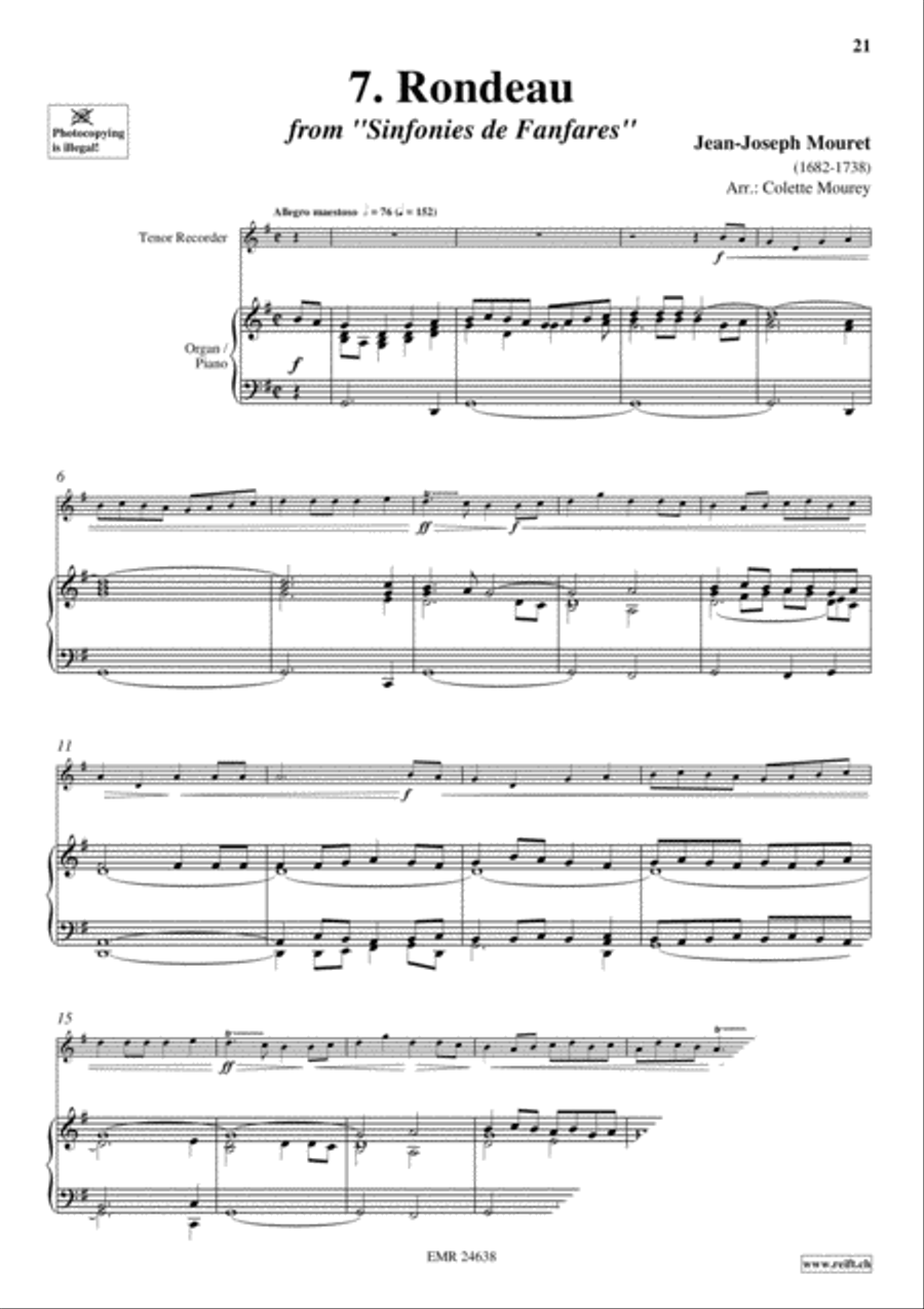 40 Greatest Baroque Hits Volume 2 Tenor Recorder scores gallery preview page 9