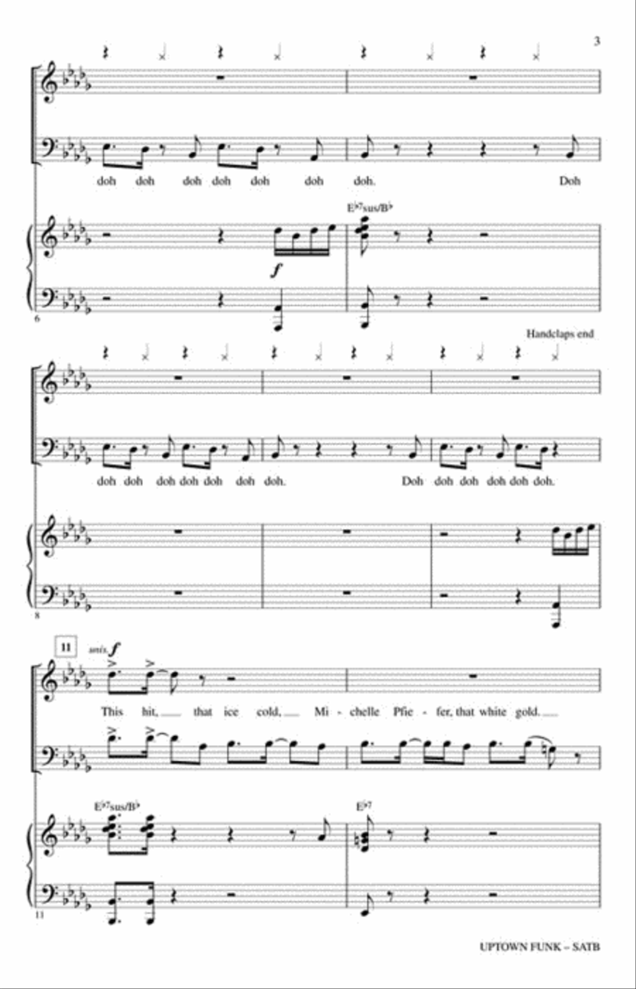 Uptown Funk! 4-Part scores gallery preview page 3