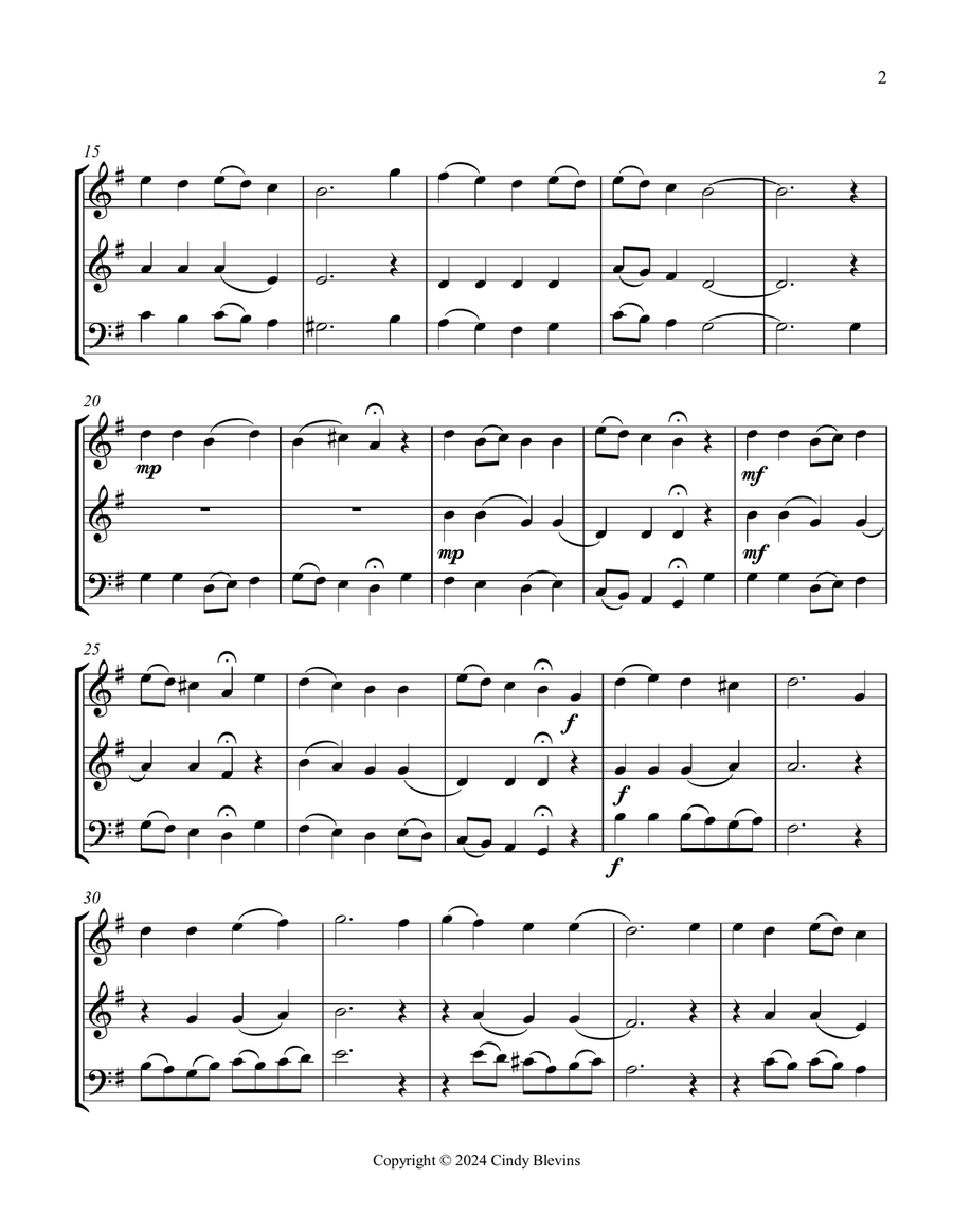 A Mighty Fortress Is Our God, for 2 Violins and Cello String Trio scores gallery preview page 3