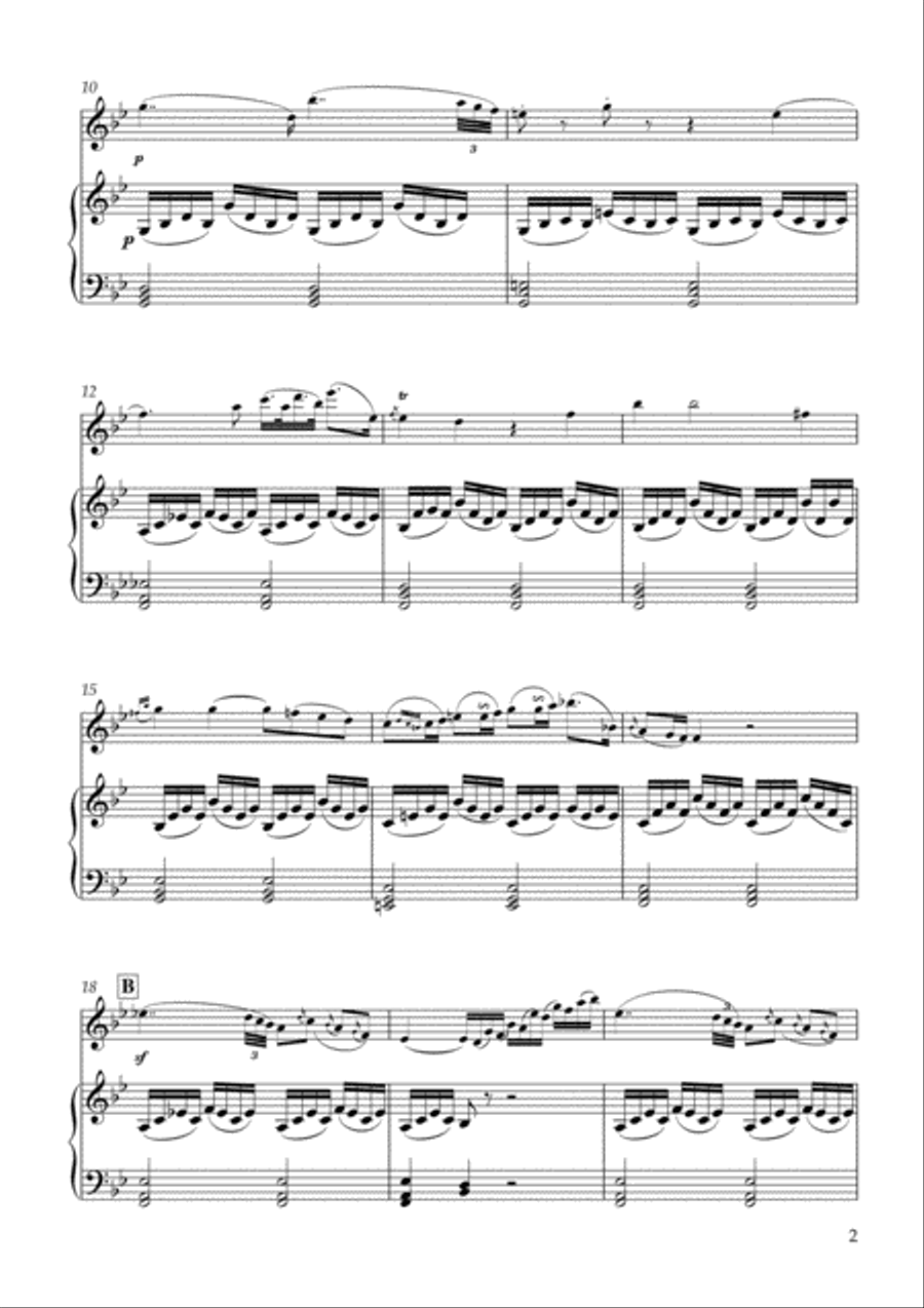 Largo e cantabile’ from 'How Do You Do' Op.33-5, Hob.III:41 for Flute & Piano Flute Solo scores gallery preview page 2