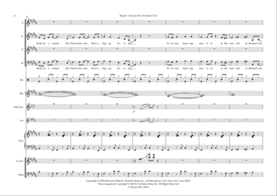 Rockin' Around The Christmas Tree 4-Part scores gallery preview page 4