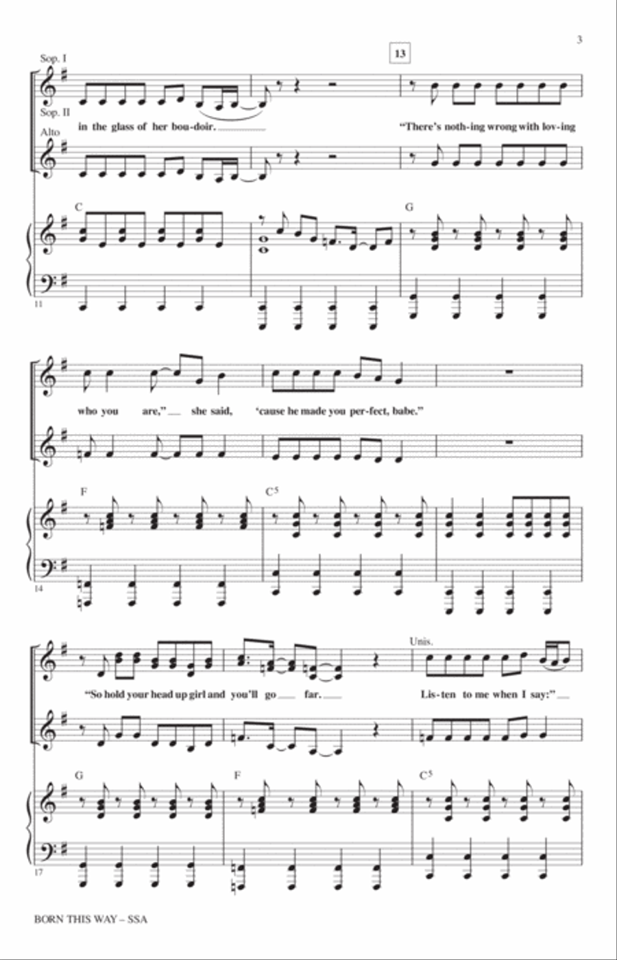 Born This Way SSA scores gallery preview page 2